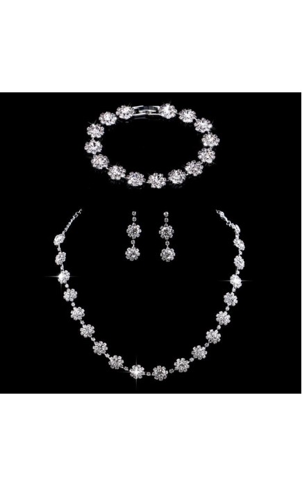 Ladies' Beautiful/Attractive Alloy With Round Rhinestone Jewelry Sets