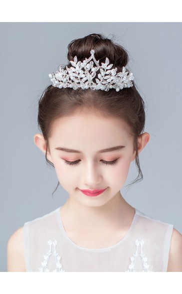 Flower Girl Alloy/Crystal/Rhinestones Tiaras With Crystal/Rhinestones/Beading