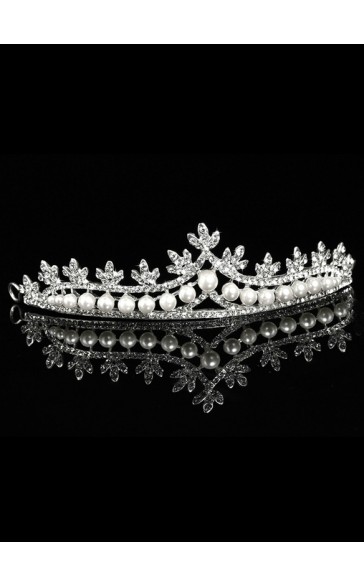 Flower Girl Alloy/Imitation Pearls/Rhinestones Tiaras With Rhinestones/Beading