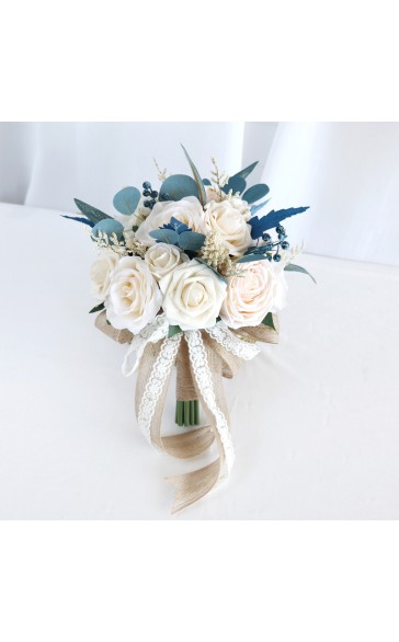 Round Silk Flower Bridesmaid Bouquets -