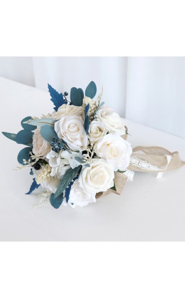 Round Silk Flower Bridesmaid Bouquets -