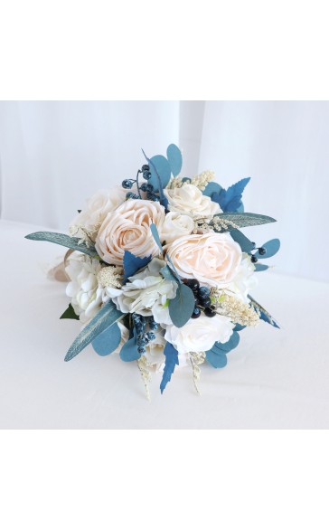 Round Silk Flower Bridesmaid Bouquets -