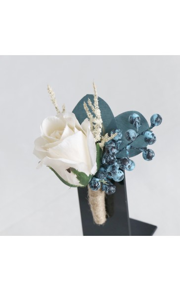 Free-Form Silk Flower Boutonniere -