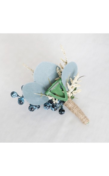 Free-Form Silk Flower Boutonniere -