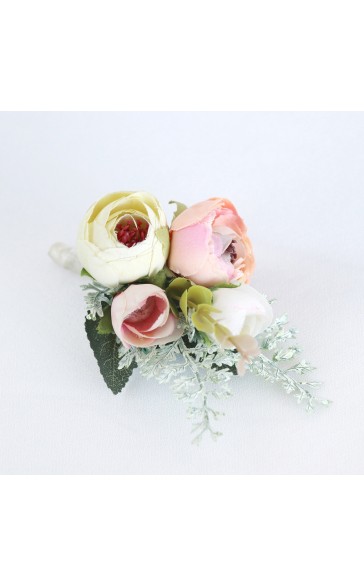 Free-Form Silk Flower Boutonniere -