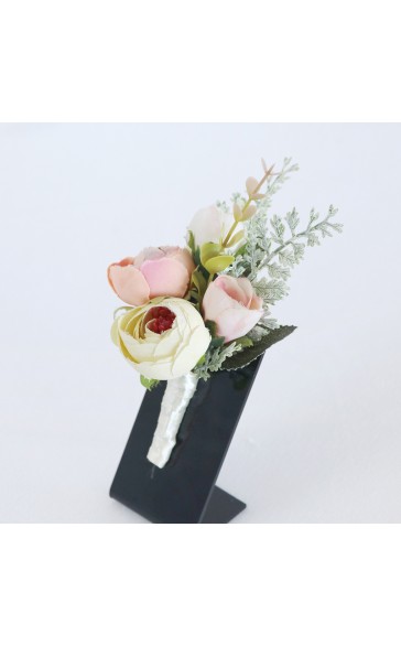 Free-Form Silk Flower Boutonniere -