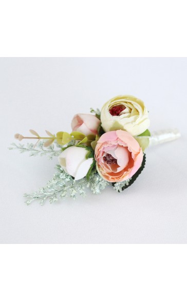 Free-Form Silk Flower Boutonniere -