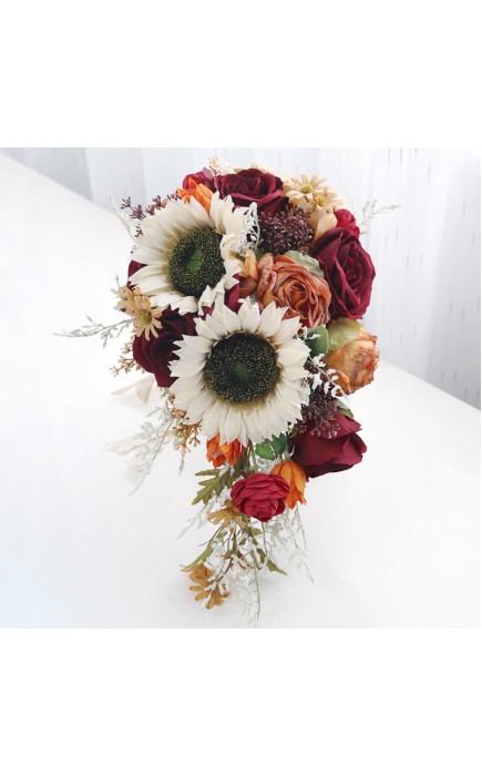 Cascade Silk Flower Bridal Bouquets -