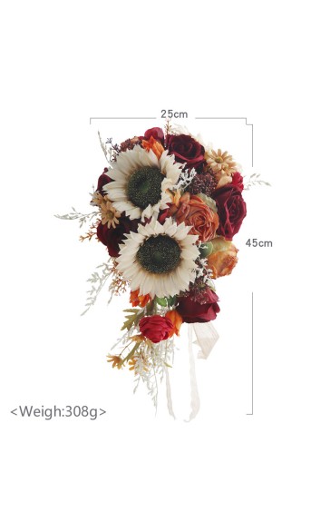 Cascade Silk Flower Bridal Bouquets -