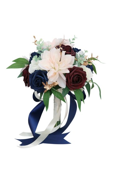 Round Silk Flower Bridal Bouquets -