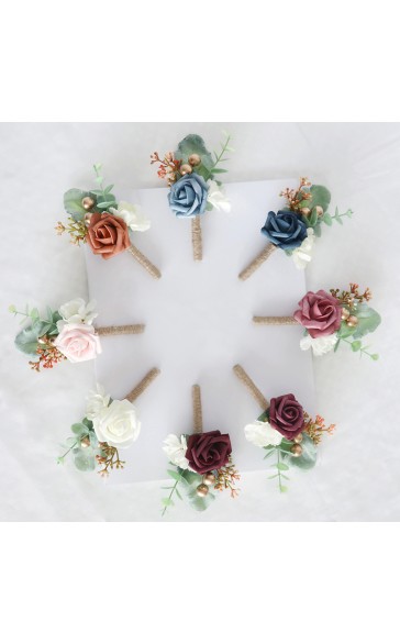 Free-Form Silk Flower Boutonniere -