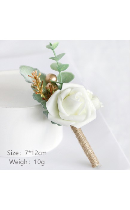 Free-Form Silk Flower Boutonniere -