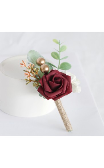 Free-Form Silk Flower Boutonniere -