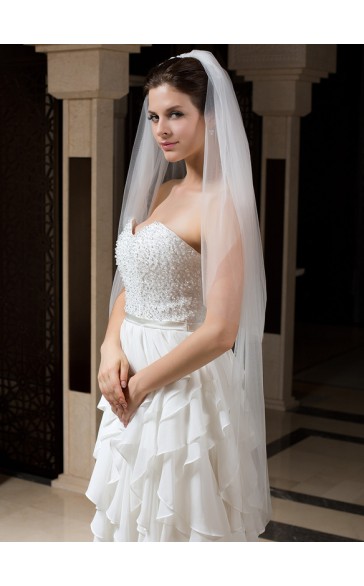 Two-tier Cut Edge Waltz Bridal Veils