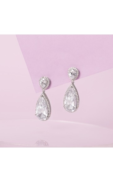 Ladies' Gorgeous Alloy With Irregular Cubic Zirconia Earrings