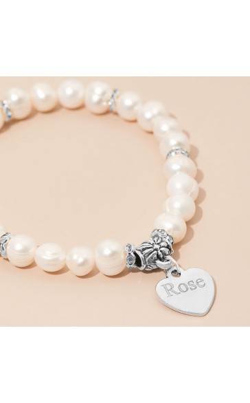 Personalized Child's Personalized Pearl&Imitation pearl With Round Pearl Bracelets