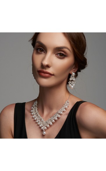 Ladies' Gorgeous Alloy With Irregular Pearl/Rhinestone Jewelry Sets