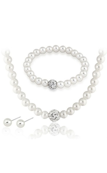 Ladies' Gorgeous Pearl&Imitation pearl With Round Pearl Jewelry Sets