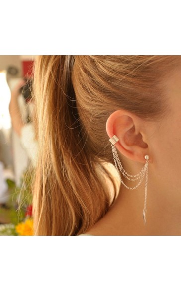 Ladies' Fashionable Alloy With Irregular Rhinestone Earrings