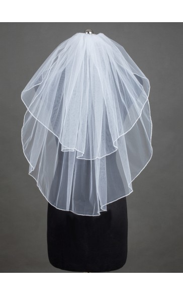 Two-tier Pencil Edge Elbow Bridal Veils