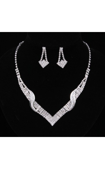 Ladies' Elegant Alloy With Irregular Cubic Zirconia Jewelry Sets