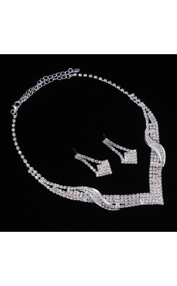 Ladies' Elegant Alloy With Irregular Cubic Zirconia Jewelry Sets